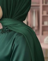 Evergreen Veil | Premium Crinkle Silk