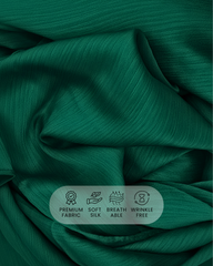 Evergreen Veil | Premium Crinkle Silk