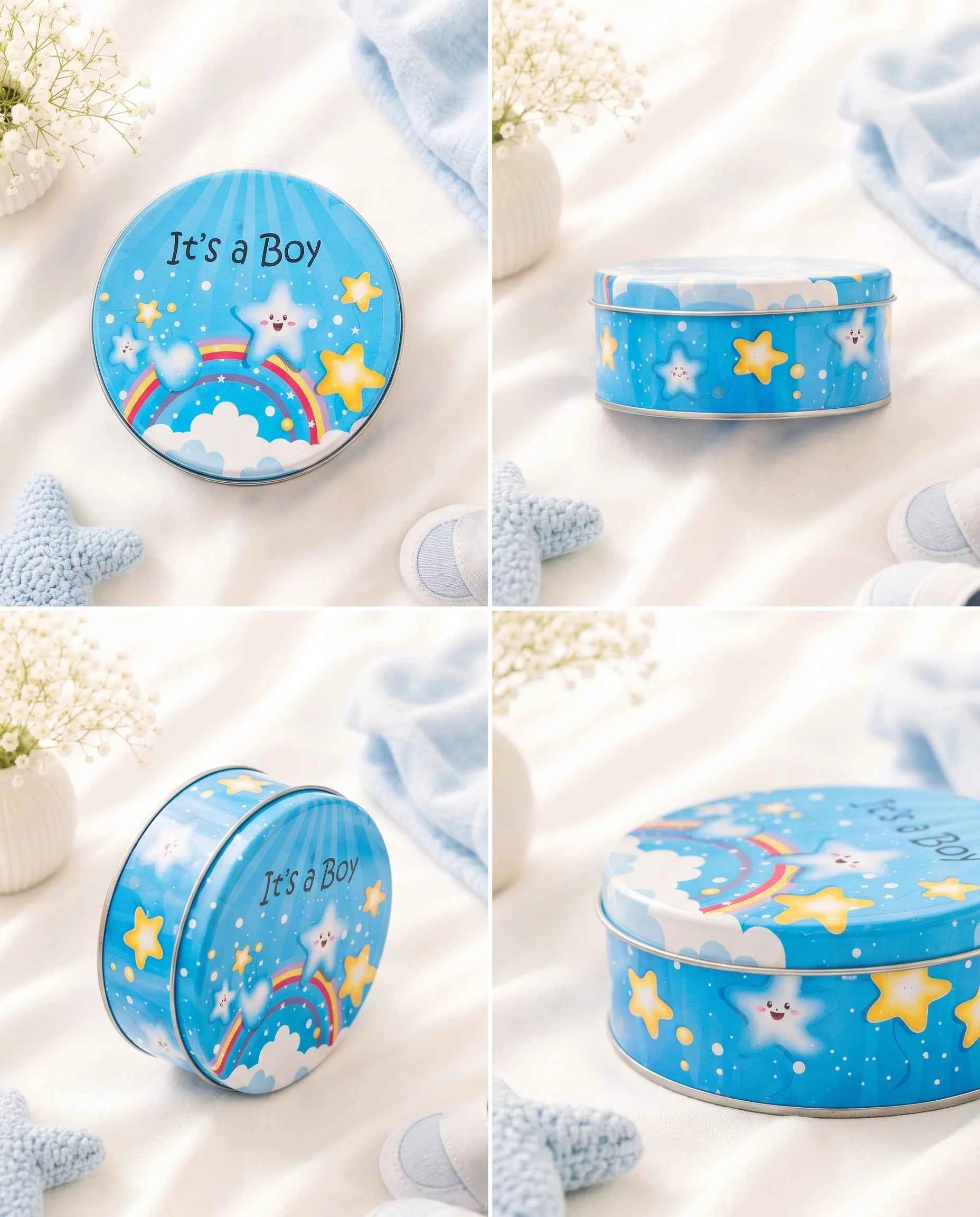 Baby Boy Sweet Tin Box – Customized Birth Giveaway Packaging