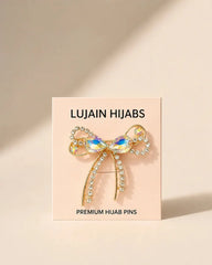 Rhinestone Bow Hijab Pin