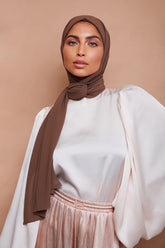 Mocha Brown – Pure Draped Chiffon
