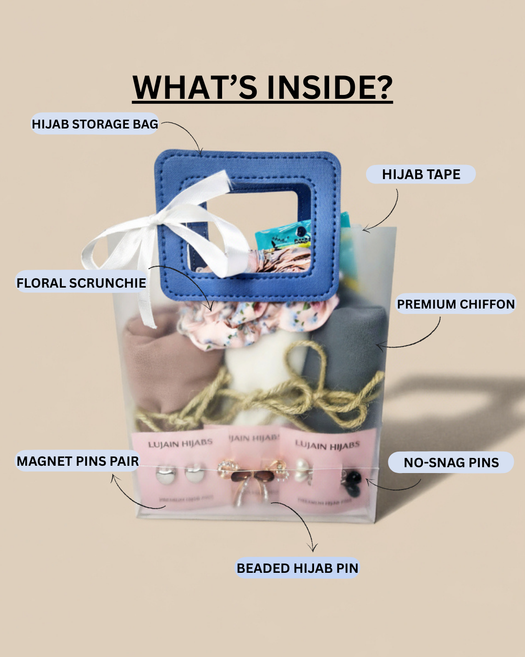 3 Hijabs Gift Bag | Luxury Modest Wear Set by Lujain