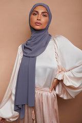 Charcoal Gray – Pure Draped Chiffon