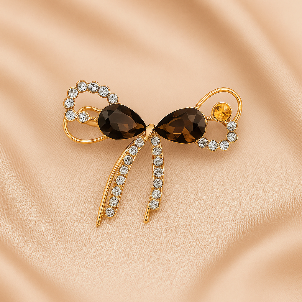 Rhinestone Bow Hijab Pin