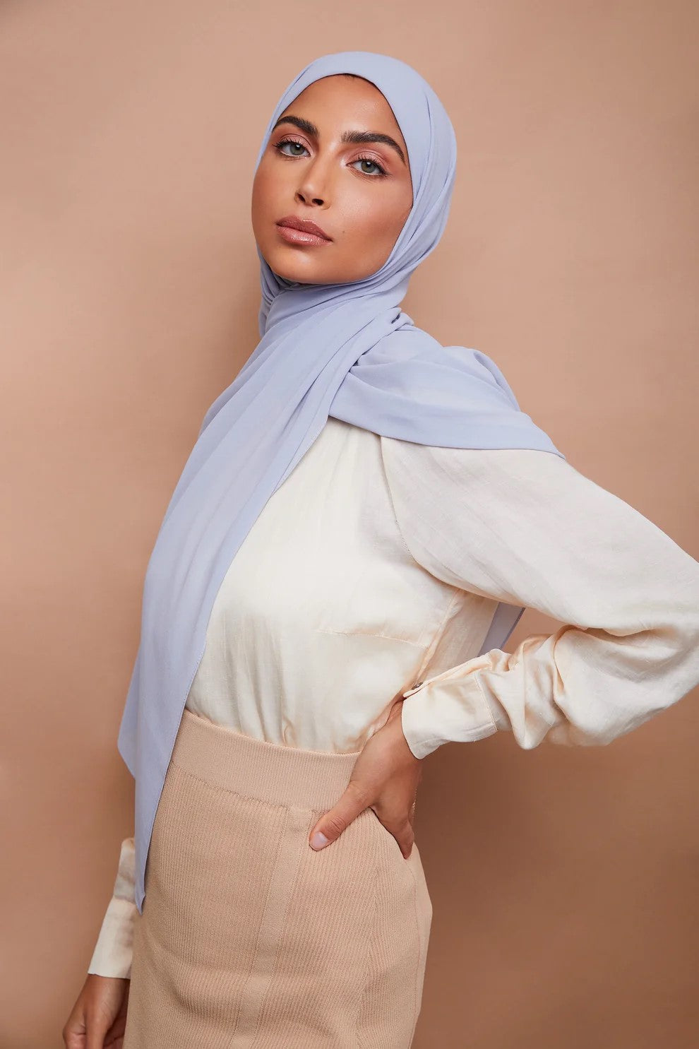 Dove Gray- Pure Draped Chiffon
