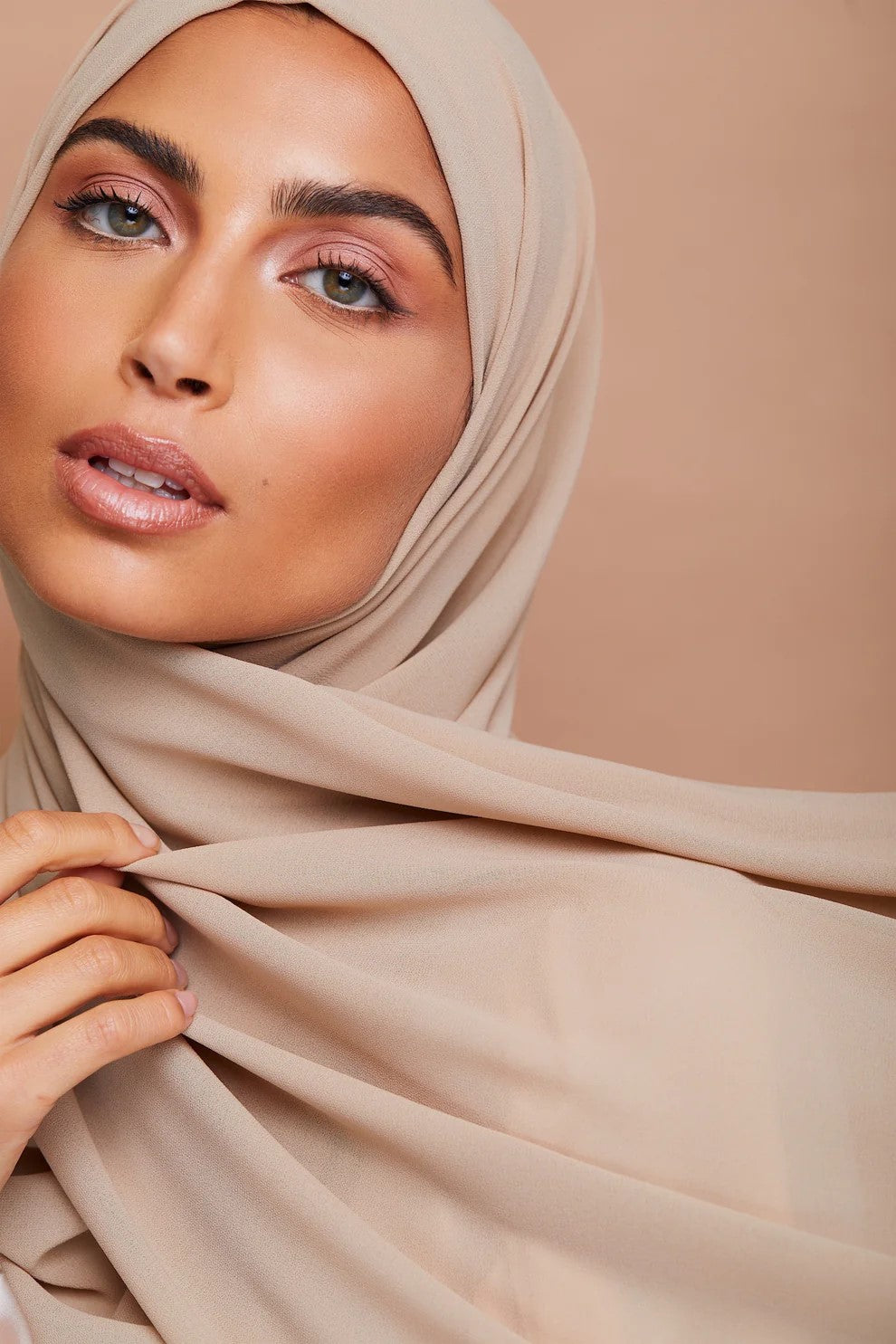 Light  Taupe – Pure Draped Chiffon