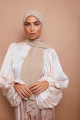 Light  Taupe – Pure Draped Chiffon