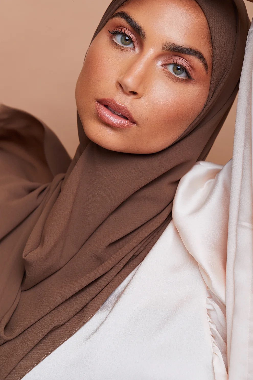 Mocha Brown – Pure Draped Chiffon