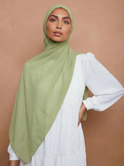 Matcha Veil – Pure Draped Chiffon