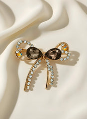 Rhinestone Bow Hijab Pin