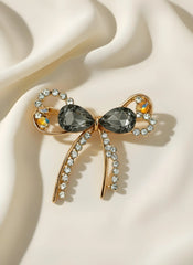 Rhinestone Bow Hijab Pin